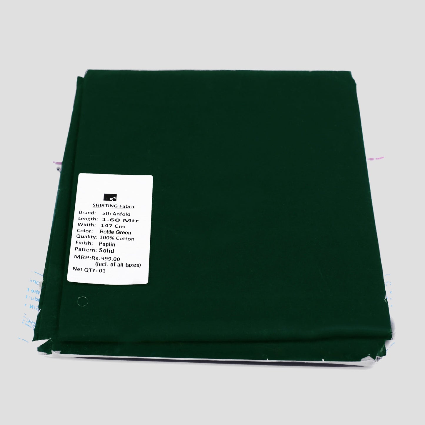 Expertly crafted from pure cotton 5thANFOLD bottle green shirt piece