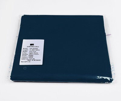 Expertly crafted from pure cotton 5thANFOLD ligh navy blue shirt piece for one full sleev shirt