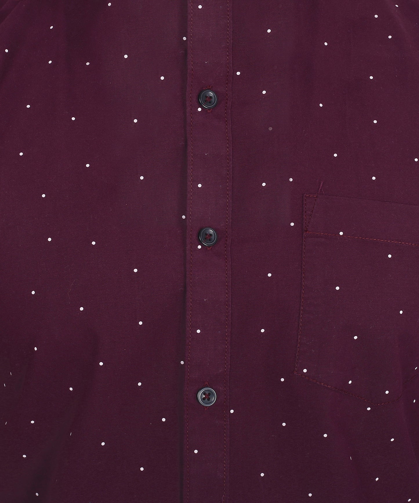 5thanfold Men's Casual Pure Cotton Full Sleeve Printed Maroon Slim Fit Shirt