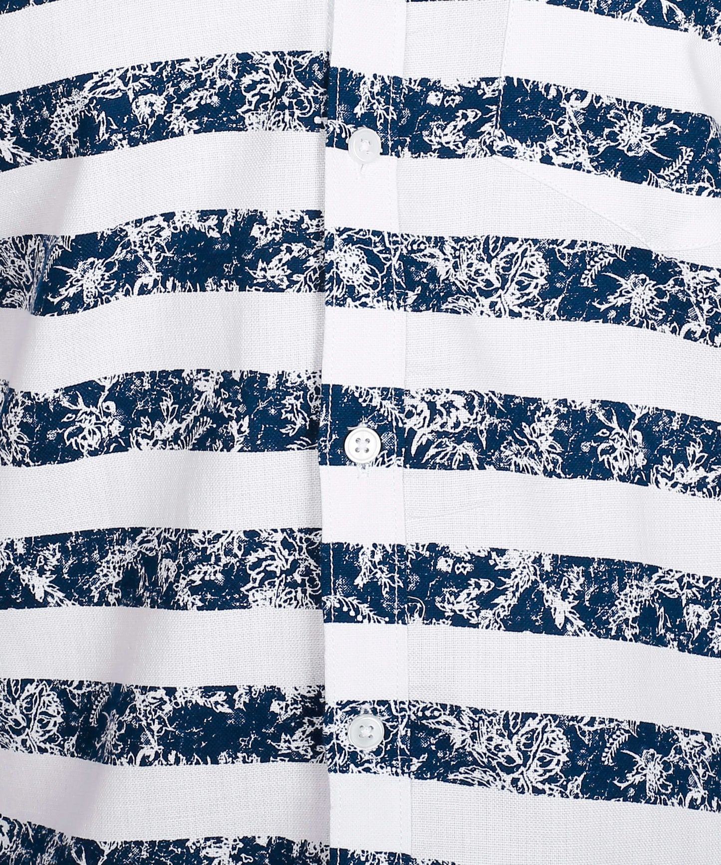 5thanfold Men's Casual Pure Cotton Full Sleeve Printed Blue Slim Fit Shirt