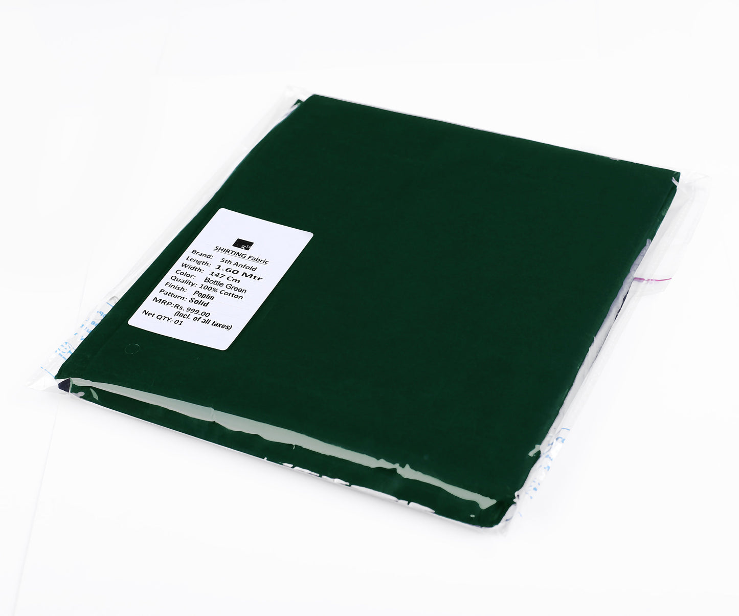 Expertly crafted from pure cotton 5thANFOLD bottle green shirt piece