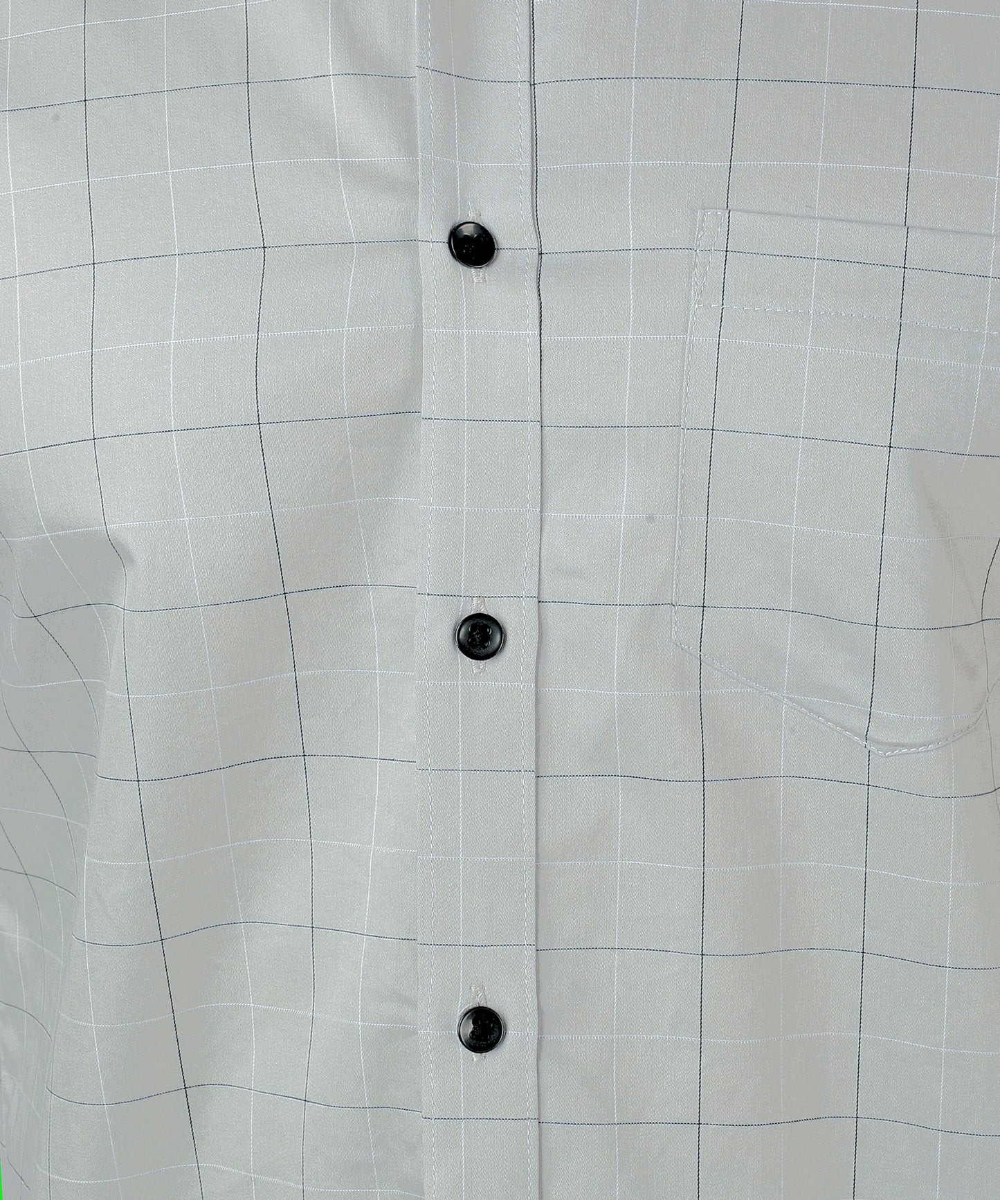 5thanfold Men's Formal Pure Cotton Full Sleeve Checkered Grey Slim Fit Shirt