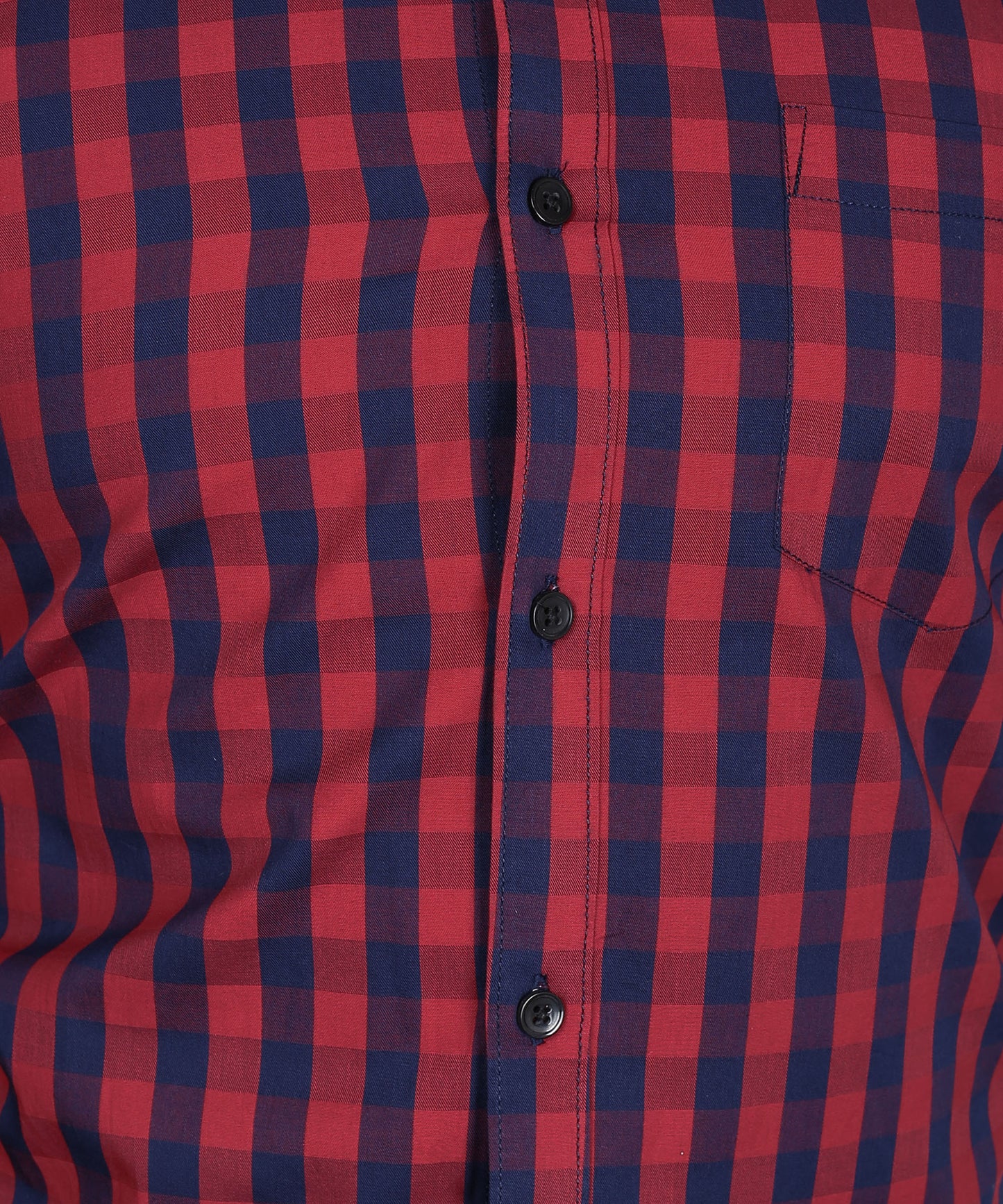 5thanfold Men's Formal Pure Cotton Full Sleeve Checkered Red Slim Fit Shirt