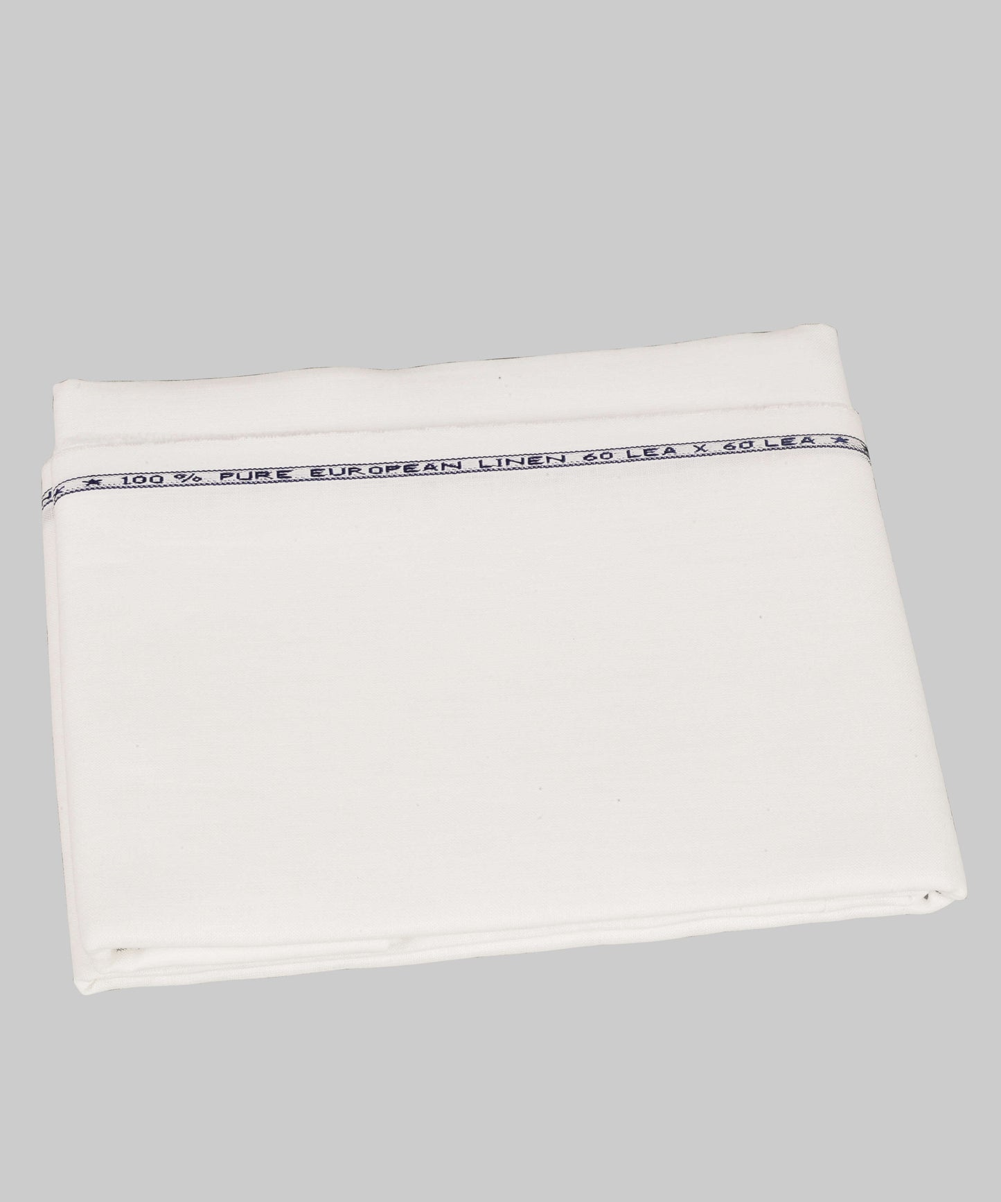 Pure White unstitched mill made pure linen full width shirt piece for one full sleev shirt