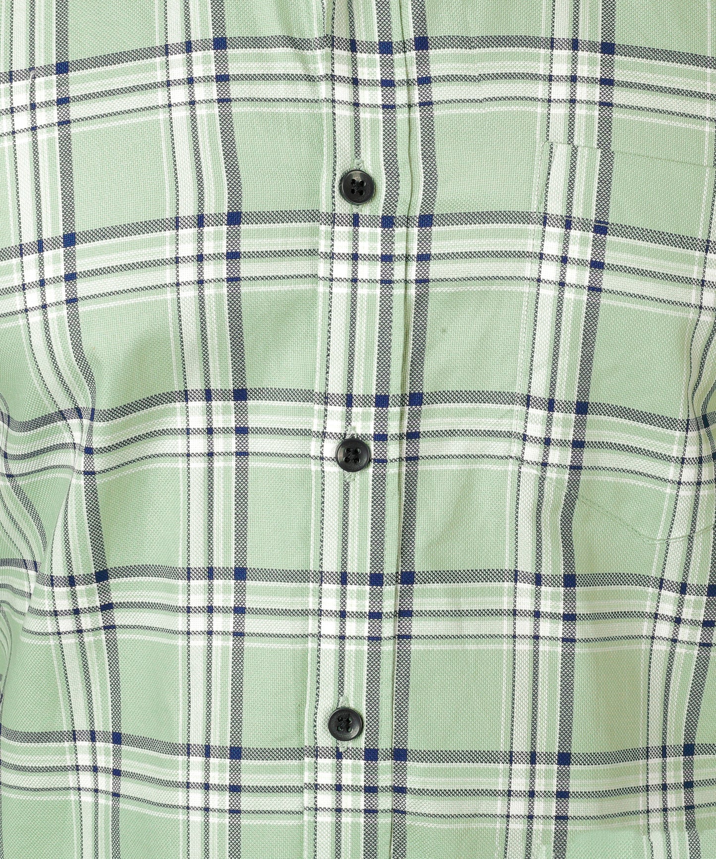 5thanfold Men's Casual Pure Cotton Full Sleeve Checkered Pista green Slim Fit Shirt