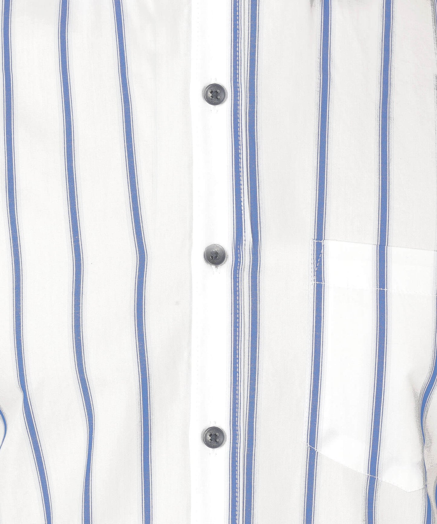 5thanfold Men's Casual Pure Cotton Full Sleeve Striped White Slim Fit Shirt