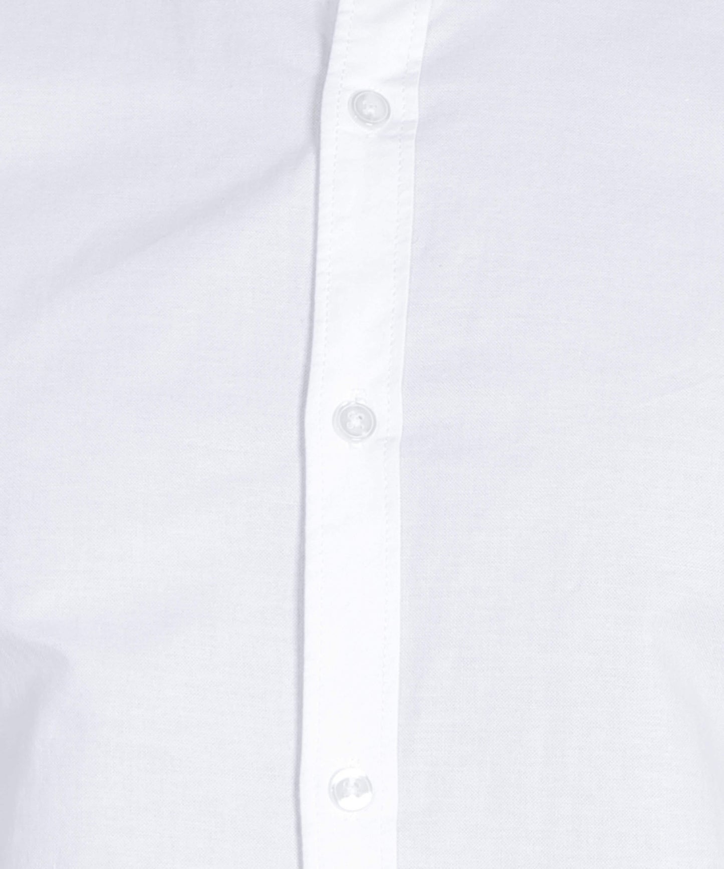 5thanfold Men's Casual White Full Sleeve Pure Cotton Mandarin Collar Shirt (No Pocket)