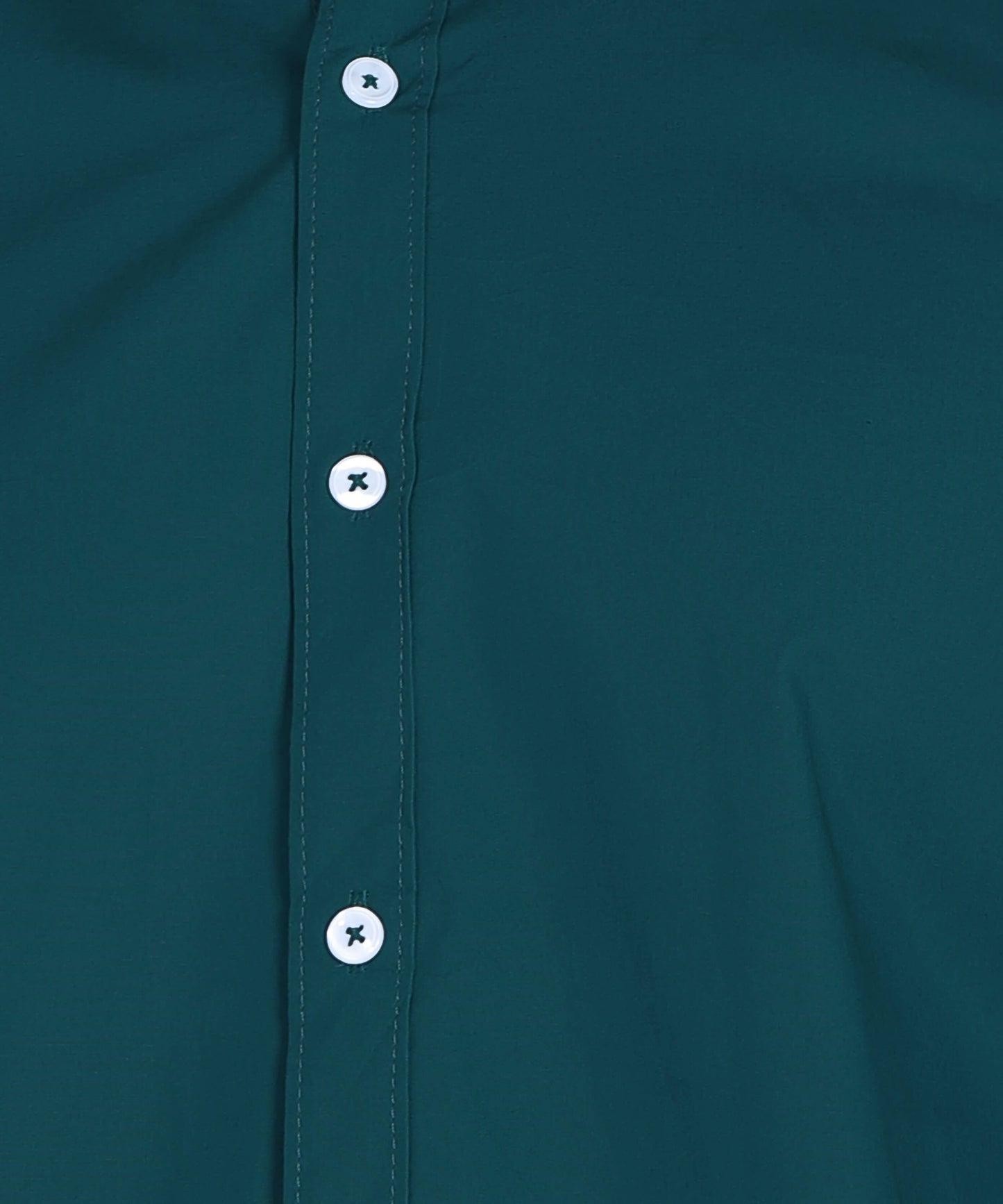 5thanfold Men's Casual Pekok Green Full Sleeve Pure Cotton Mandarin Collar Shirt (No Pocket)