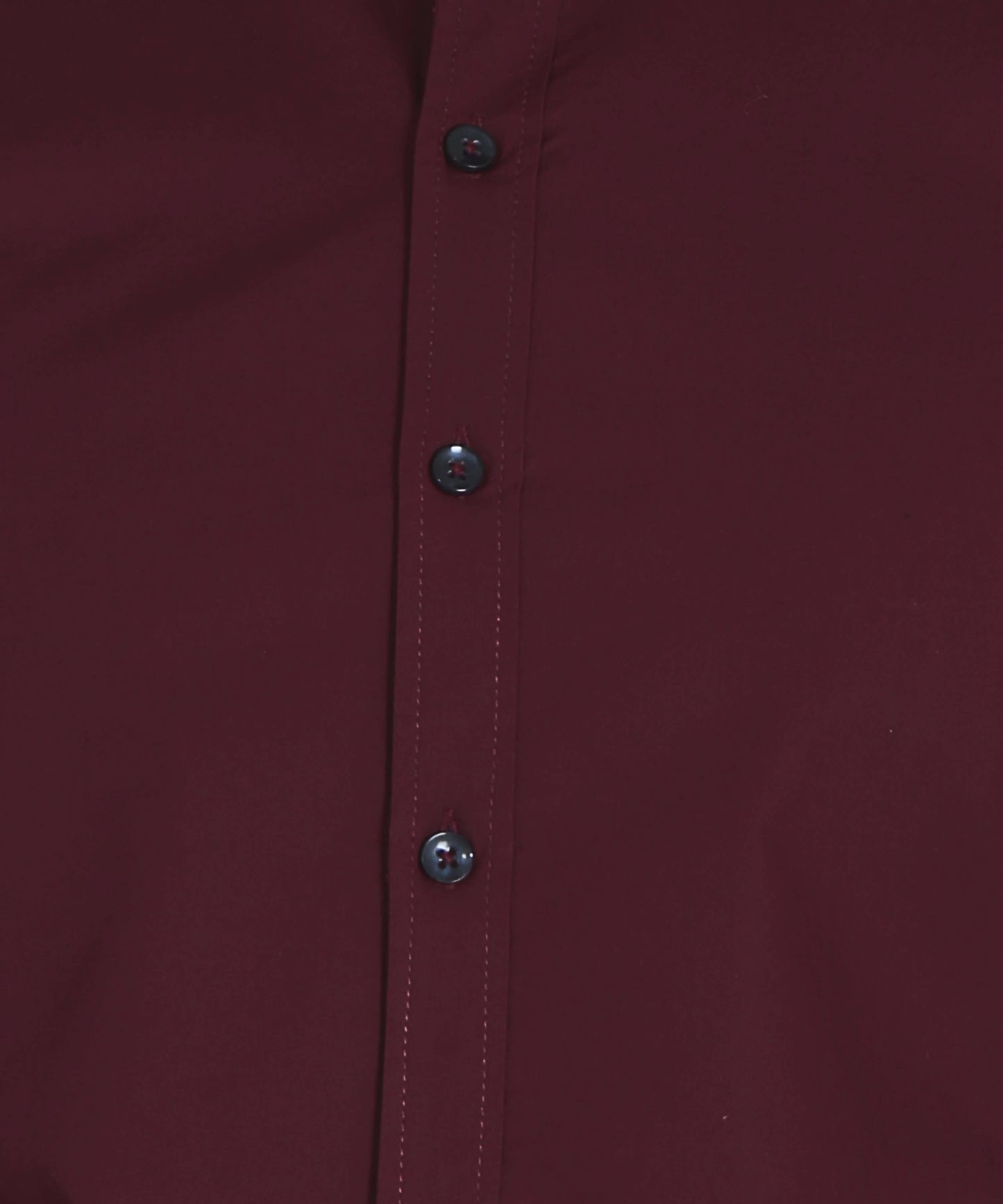 5thanfold Men's Casual Maroon Full Sleeve Pure Cotton Mandarin Collar Shirt (No Pocket)