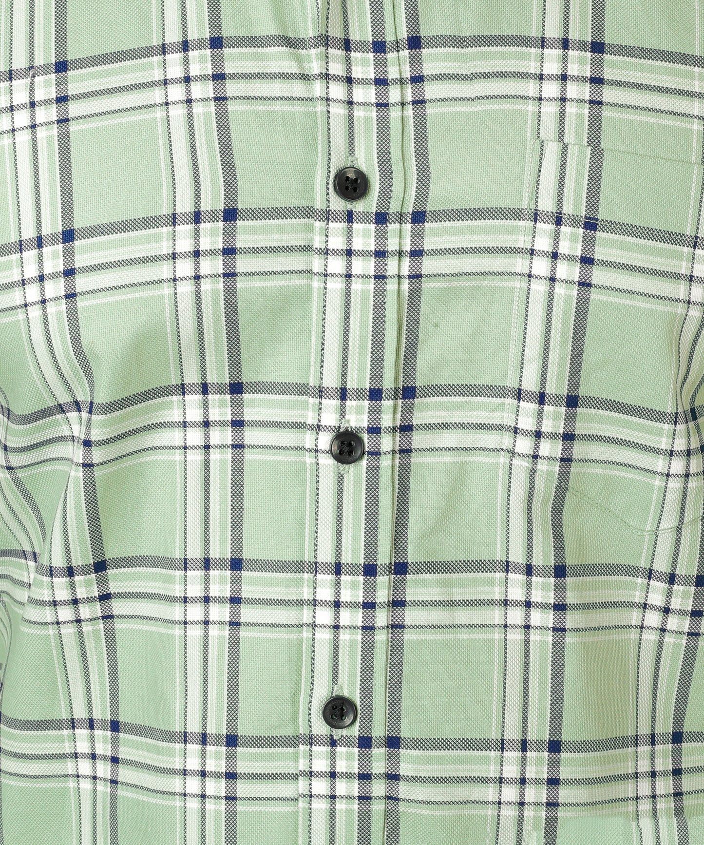 5thanfold Men's Formal Pure Cotton Full Sleeve Checkered Pista green Slim Fit Shirt