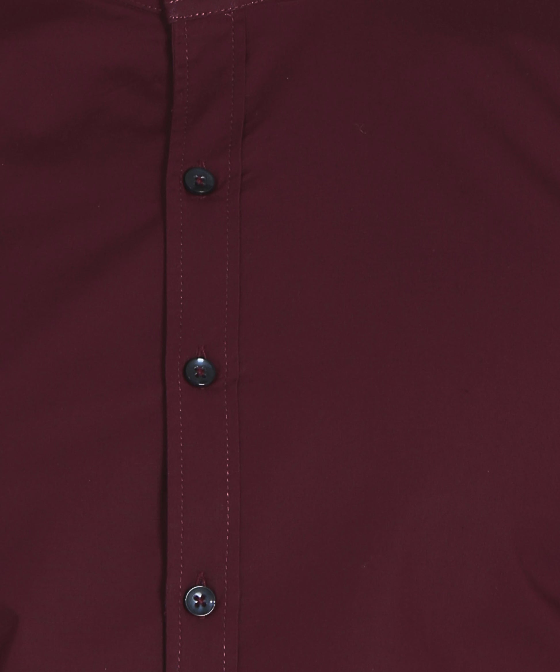 5thanfold Men's Formal Maroon Full Sleeve Pure Cotton Mandarin Collar Shirt (No Pocket)