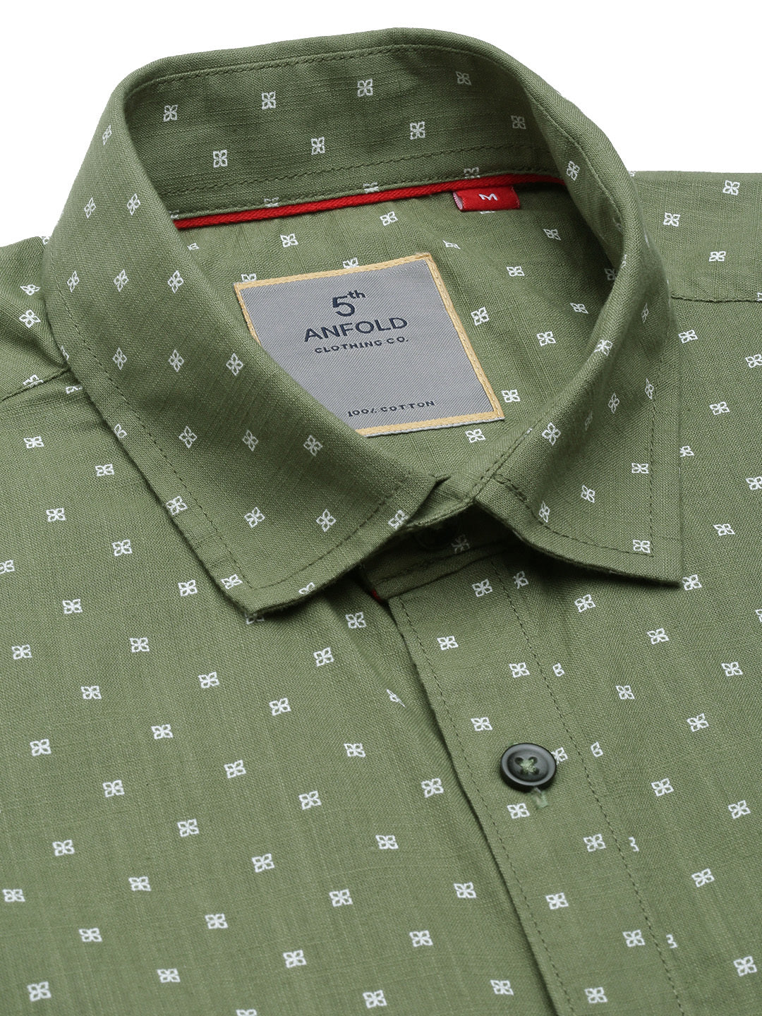 5thanfold Men's Pure Cotton Formal Half Sleeve Checkered Green Slim Fit Shirt