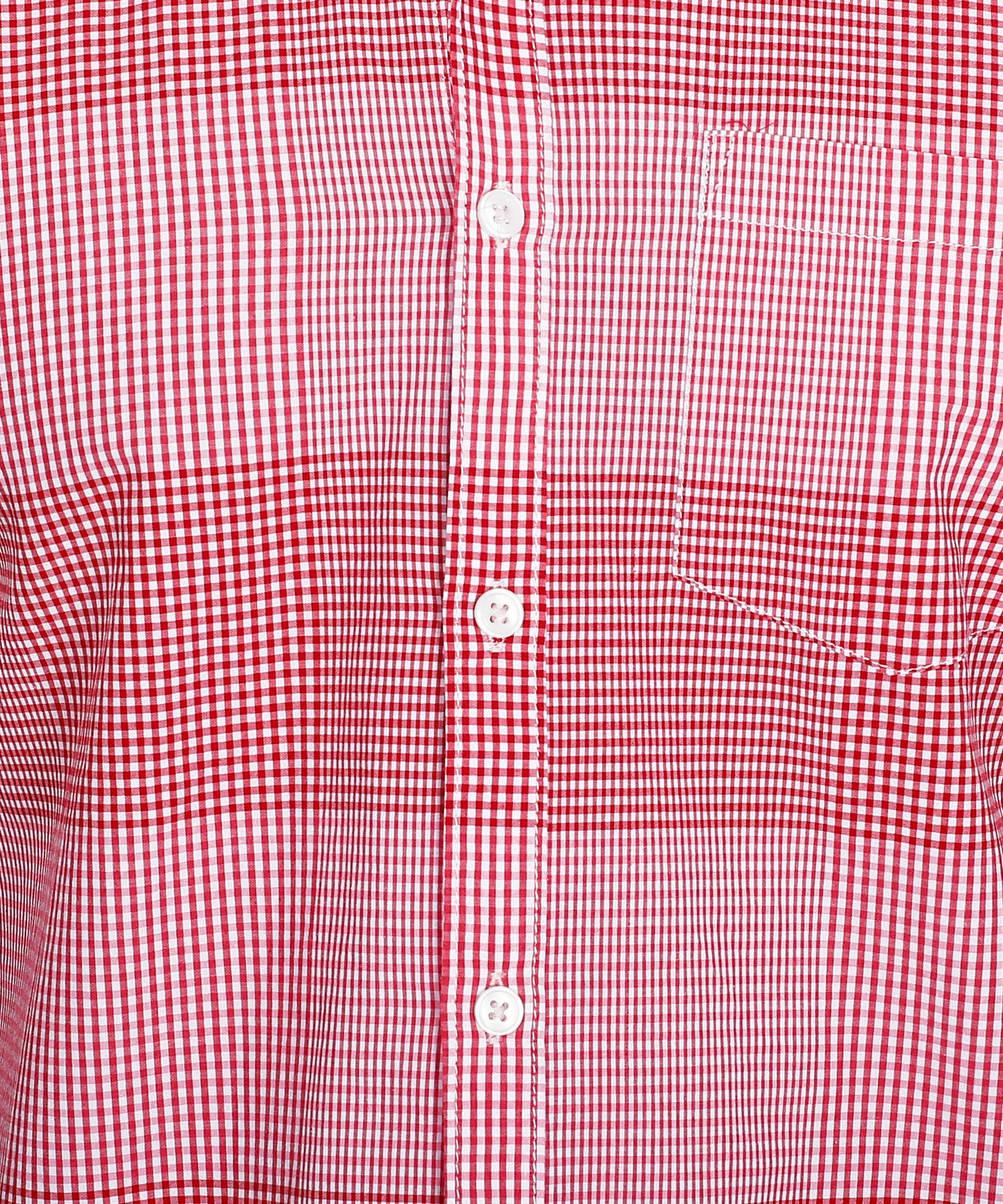 5thanfold Men's Formal Pure Cotton Full Sleeve Checkered Red Regular Fit Shirt