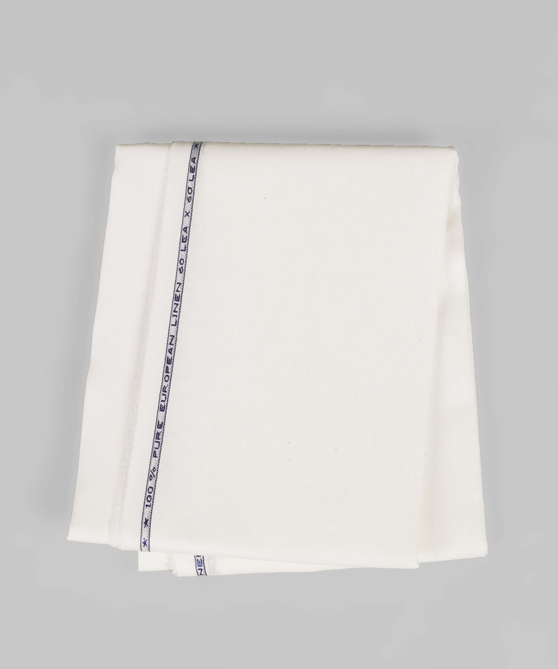Pure White unstitched mill made pure linen full width shirt piece for one full sleev shirt